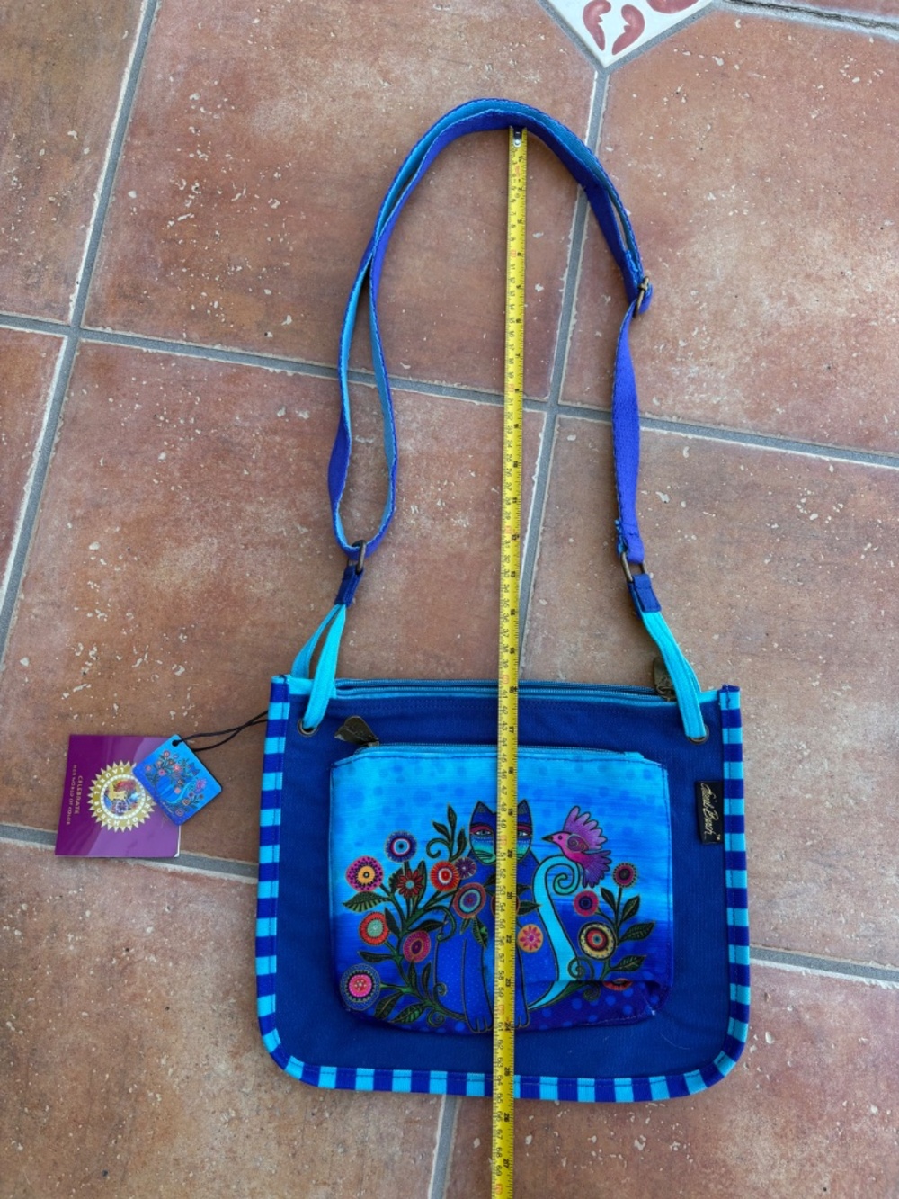 NWT Laurel Burch™ Cerulean Cat Crossbody Bag - Picture 5 of 7